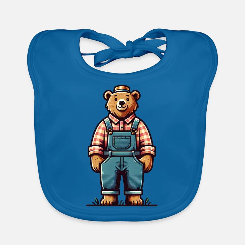 Cute Bear Farmer Organic Baby Bibs