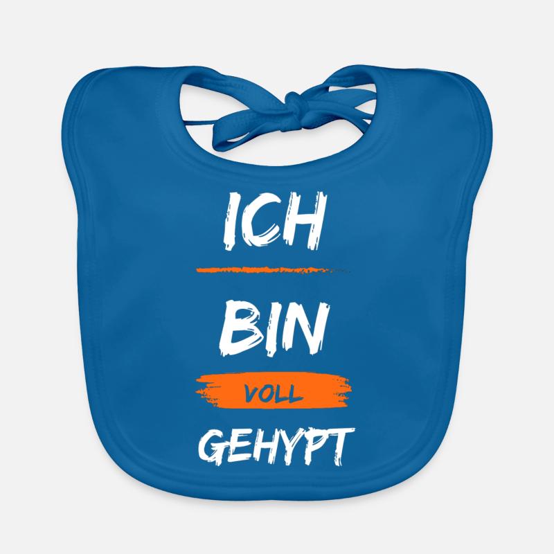 Ich bin voll Gehypt, Statemend und Jugend Spruch - Baby Bio-Lätzchen - Pfauenblau