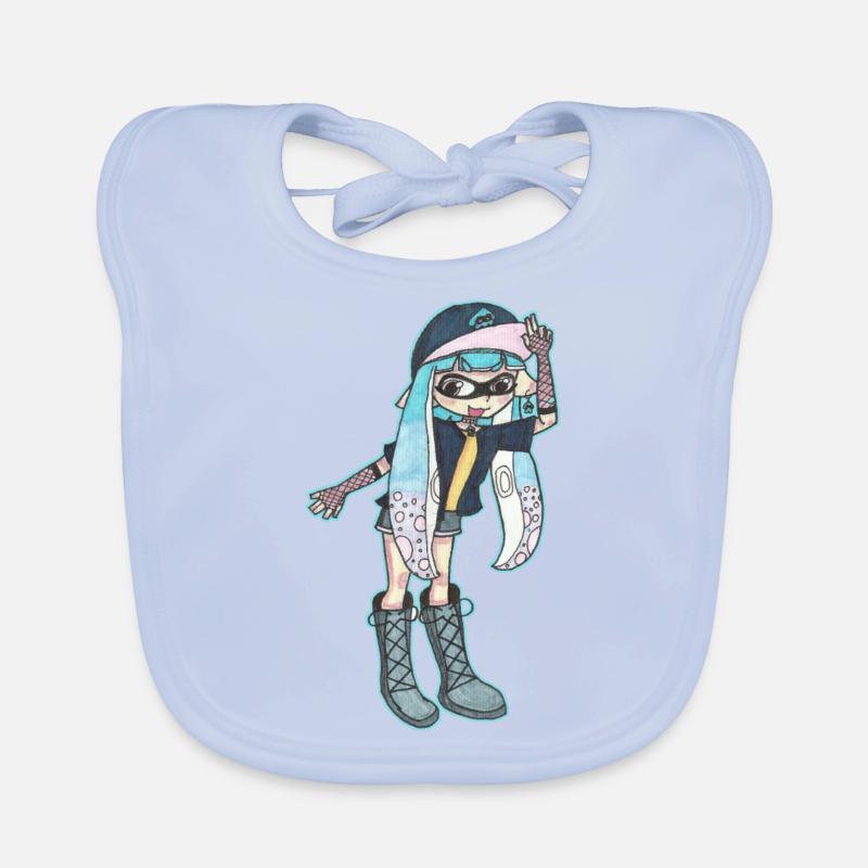 Inkling Mädchen | Blau | Splatoon Baby Bio-Lätzchen
