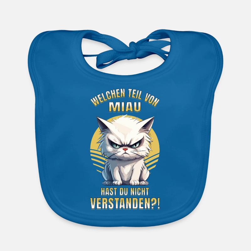 Katze Mürrisch Grantig Griesgrämig Miau Lustig Baby Bio-Lätzchen