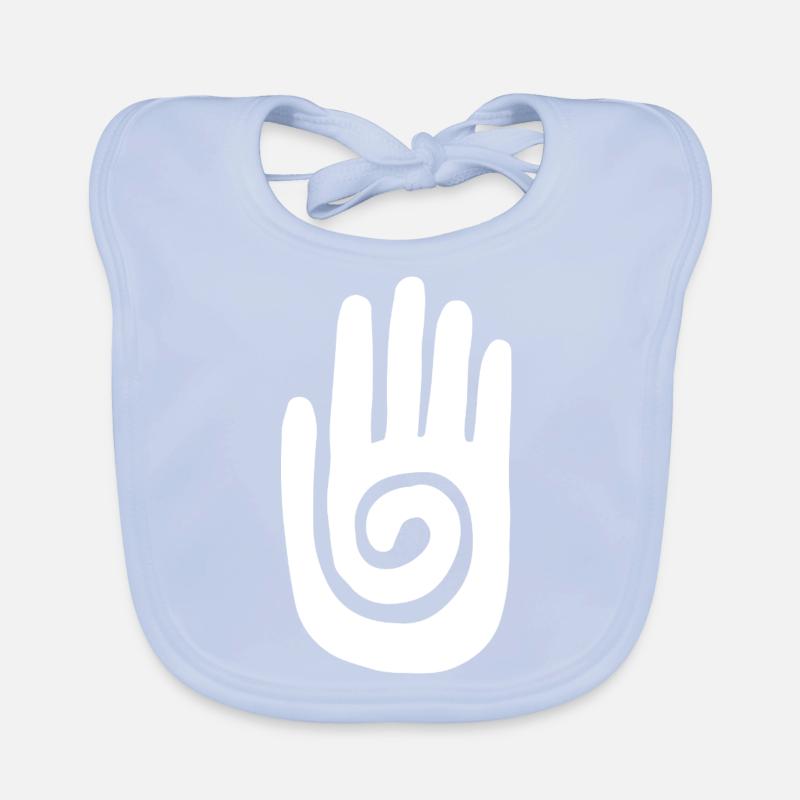 Chaman - Main de Guérison & Symbole de Protection - Blanc Bavoir bio Bébé