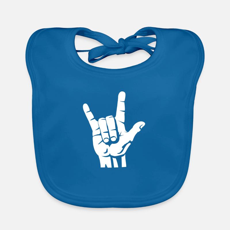 Devil Rock Hand - Pommesgabel (short) 1c Baby Bio-Lätzchen