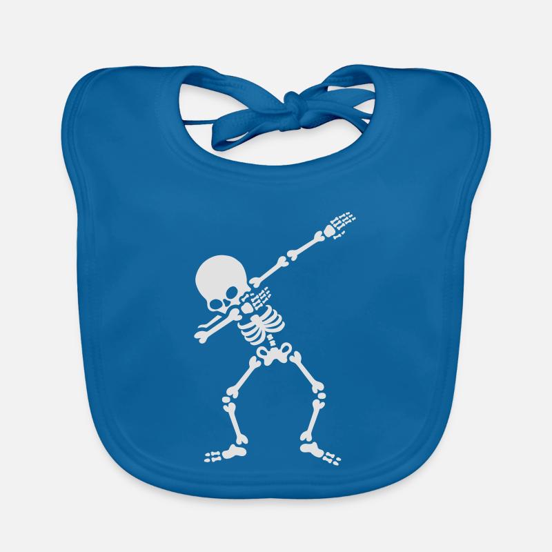 Dabbing squelette dab dance Halloween - Bavoir bio Bébé - bleu paon