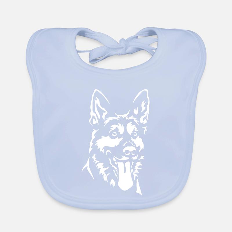 German Shepherd Head Organic Baby Bibs