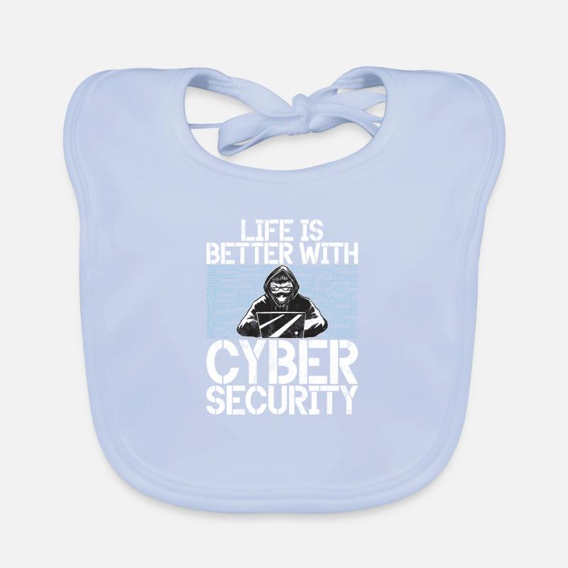 Cyber security hacker hacking Organic Baby Bibs