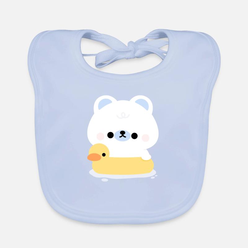 Eisbär Schwimmen Baby Bio-Lätzchen