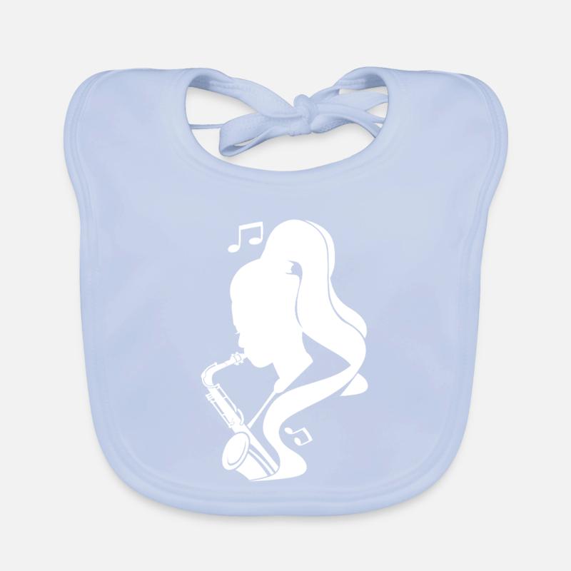 Saxophonist Sketch Organic Baby Bibs