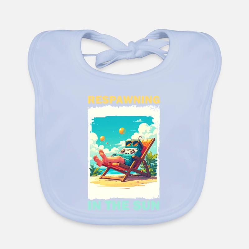 Gaming console on the beach in sunlight Organic Baby Bibs