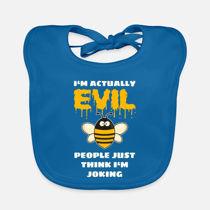 Funny Evil Bee Organic Baby Bibs
