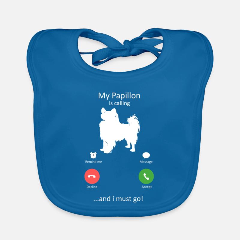 Interface de téléphone intelligent Papillon Dog Calling Bavoir bio Bébé