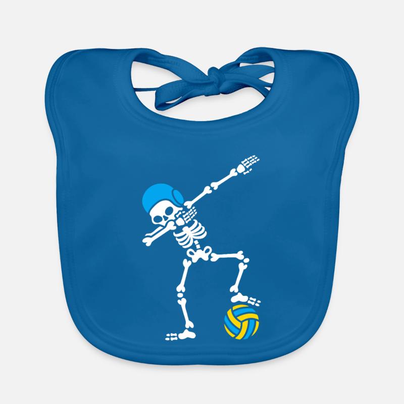 Skeleton Spike Volleyball Halloween Organic Baby Bibs