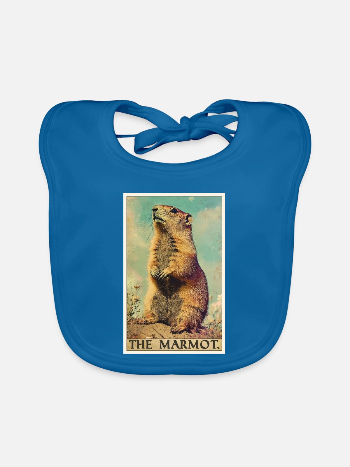 Murmeltiere Murmeltier - Baby Bio-Lätzchen - Pfauenblau - Vorne