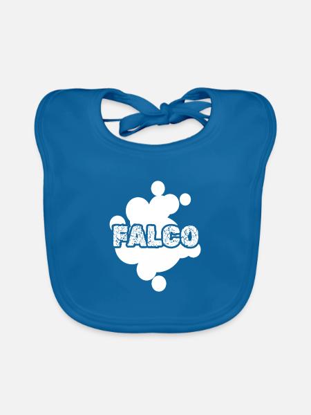 Vorname für Geschenk - Baby Bio-Lätzchen - Pfauenblau - Vorne