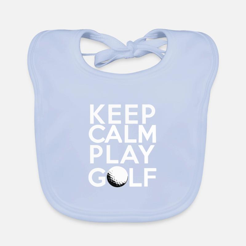 Keep Calm and Play Golf Geschenkidee Baby Bio-Lätzchen