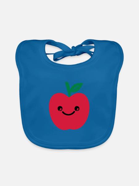 apfel smile - Baby Bio-Lätzchen - Pfauenblau - Vorne