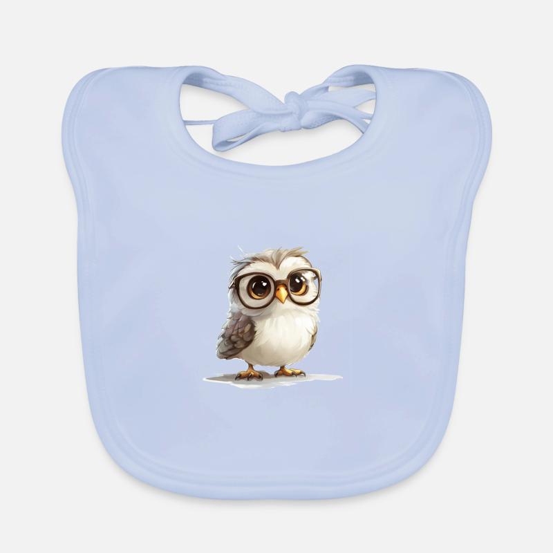 Süße Eule mit Brille Baby Bio-Lätzchen