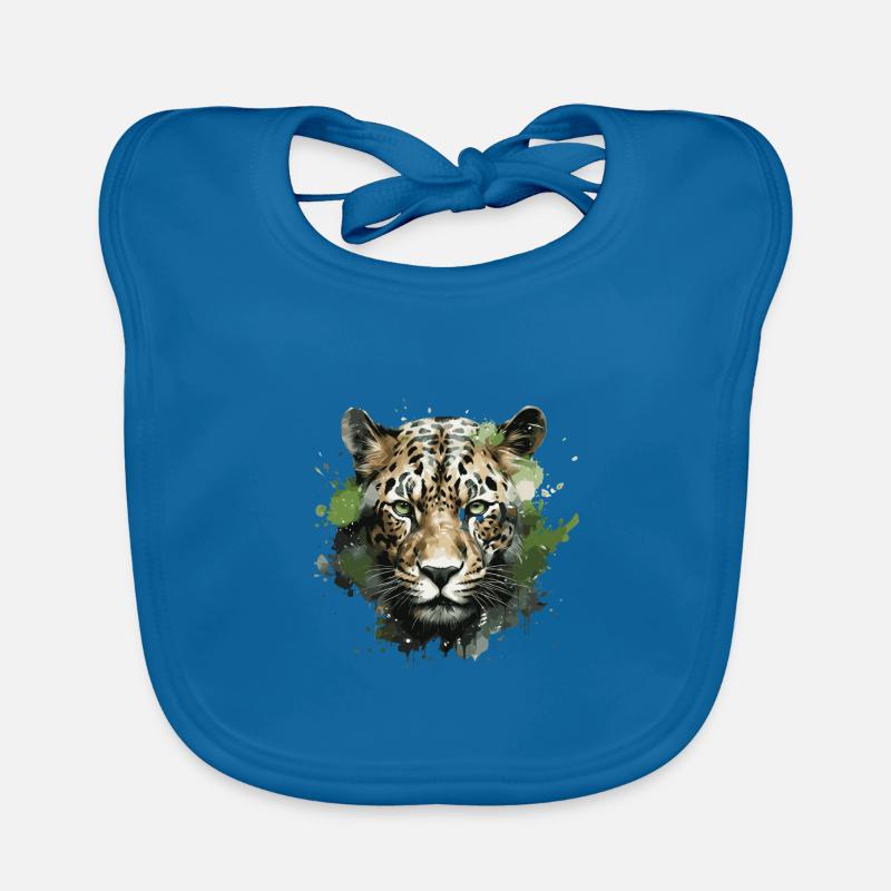 Leopard Head Organic Baby Bibs