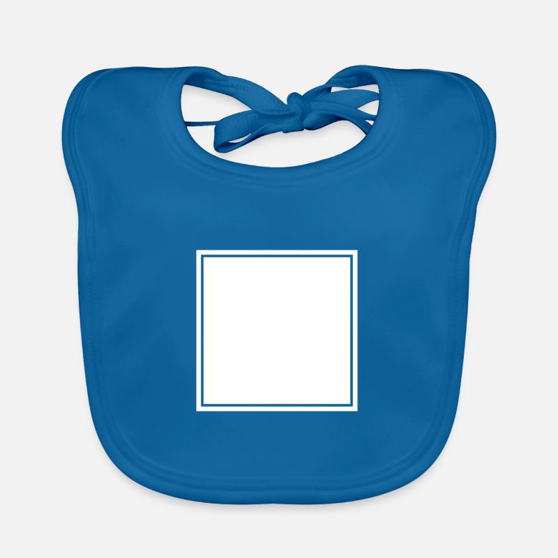 Carré blanc auto-conception - Bavoir bio Bébé - bleu paon