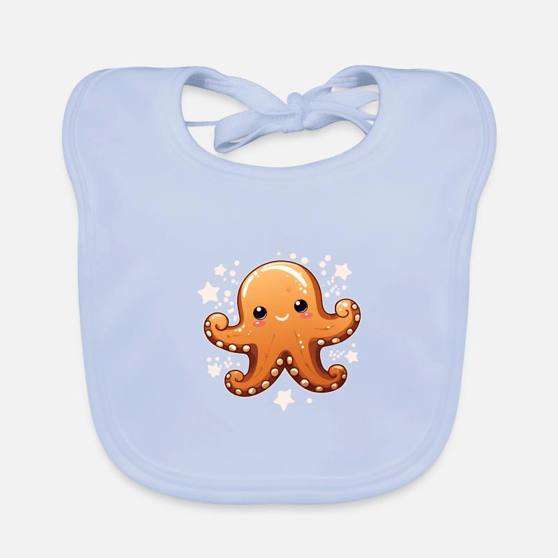 Gingerbread Octopus Organic Baby Bibs