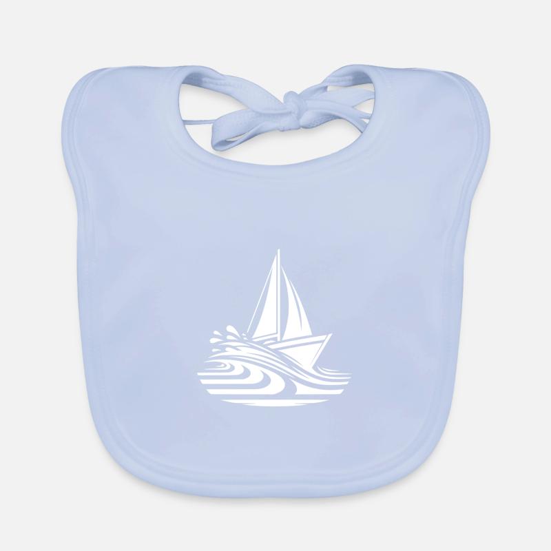 Fast sailboat on course in the waves Organic Baby Bibs