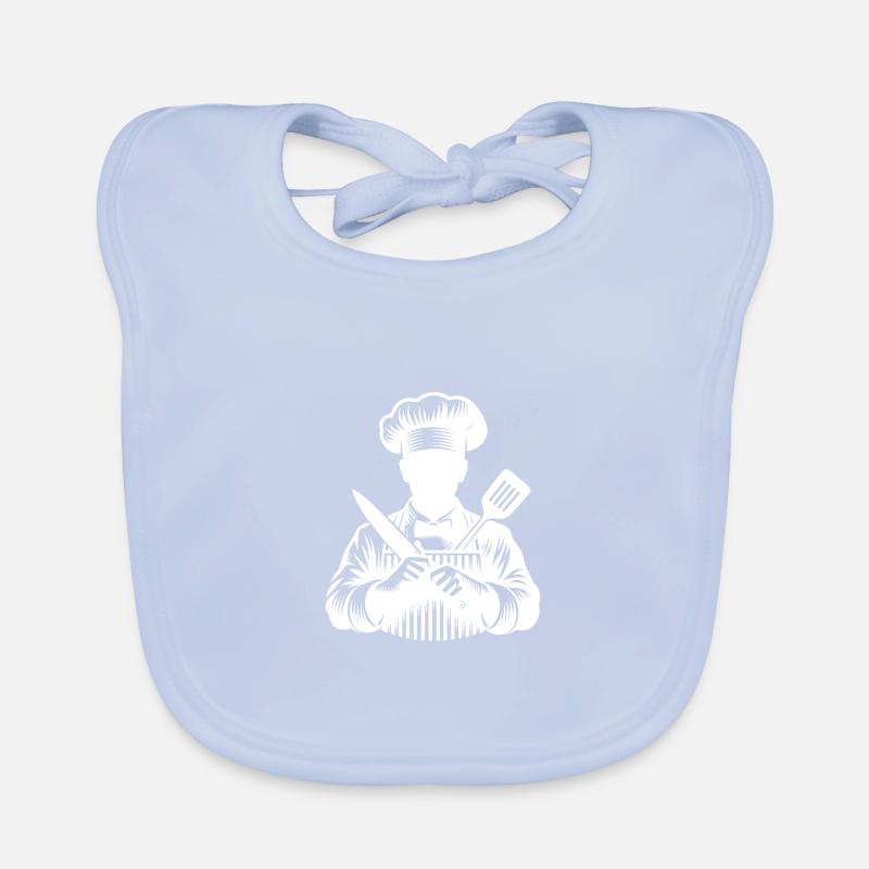 Hobby Chef and Chef Silhouette Portrait Organic Baby Bibs
