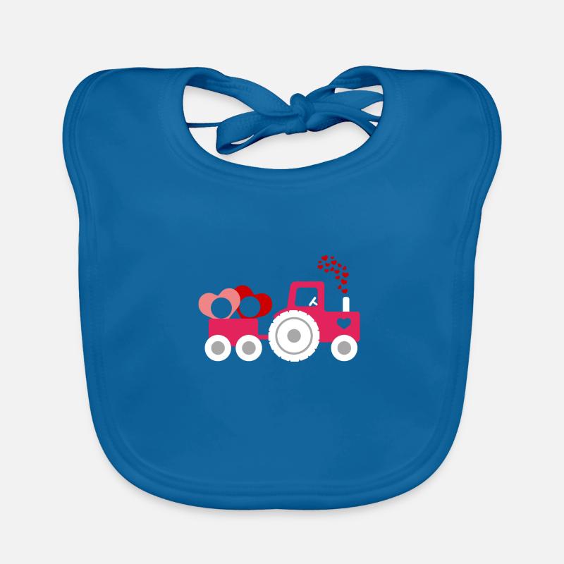 Tractor Hearts Valentinstag Geschenk Partner - Baby Bio-Lätzchen - Pfauenblau