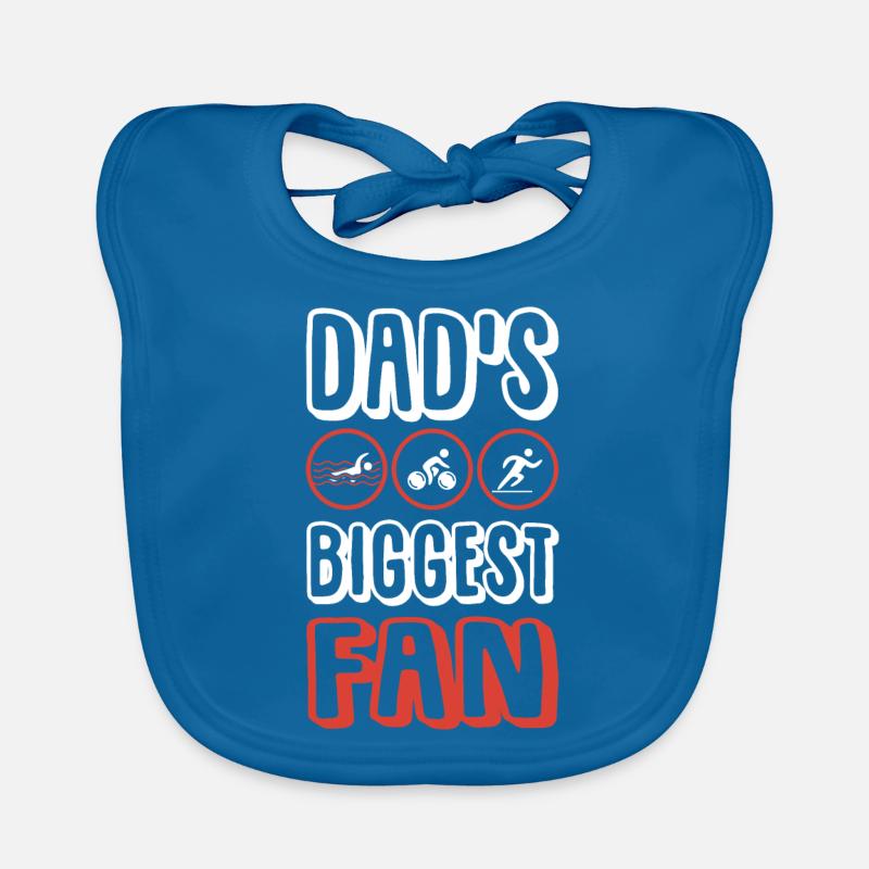 Triathlon papa sort papa - Bavoir bio Bébé - bleu paon