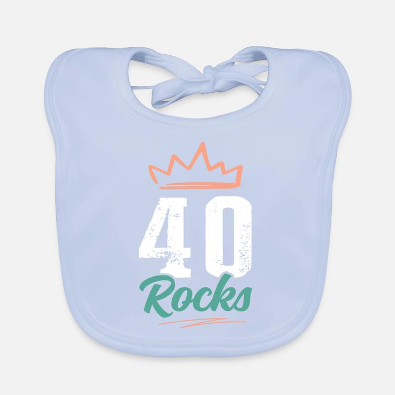 40 years old rocks Organic Baby Bibs