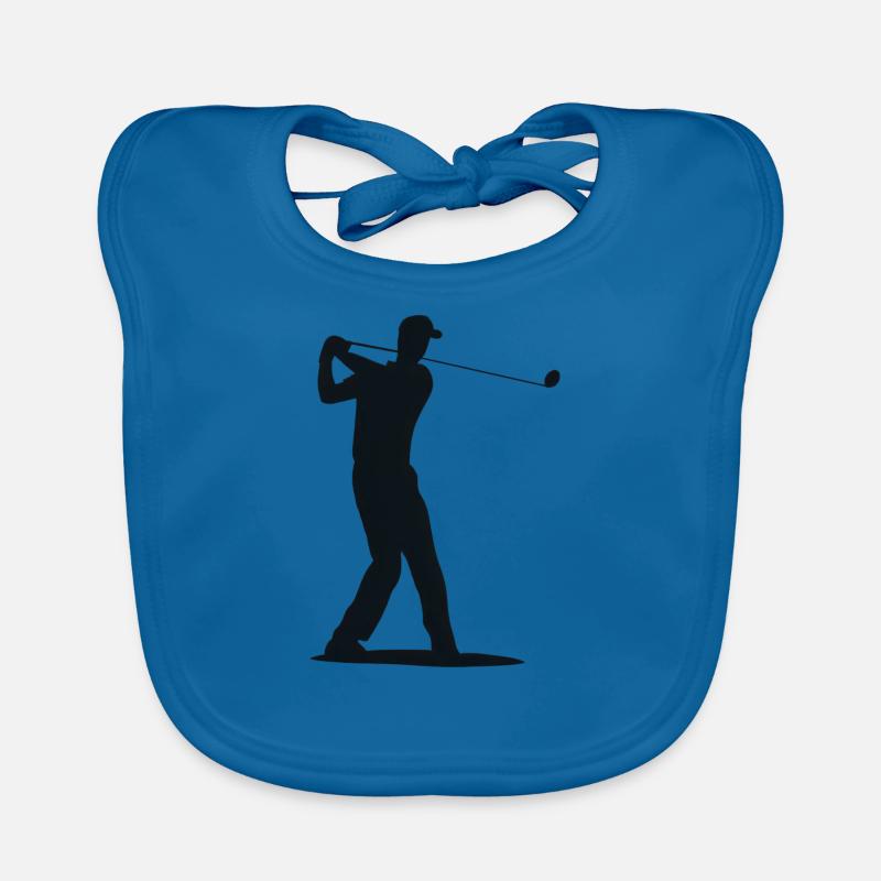 Golfer Silhouette - Tee Golf Organic Baby Bibs