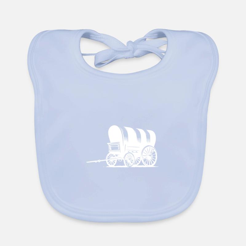 Wagon couvert avec bâche rayée Bavoir bio Bébé