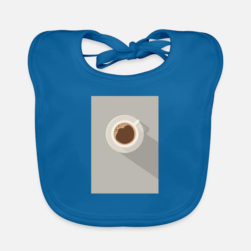 plat illustré tasse de café cadeau moderne - Bavoir bio Bébé - bleu paon