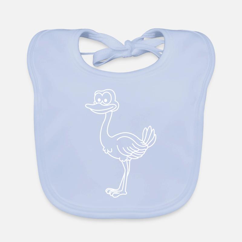 Strauß Comic Tier Baby Bio-Lätzchen