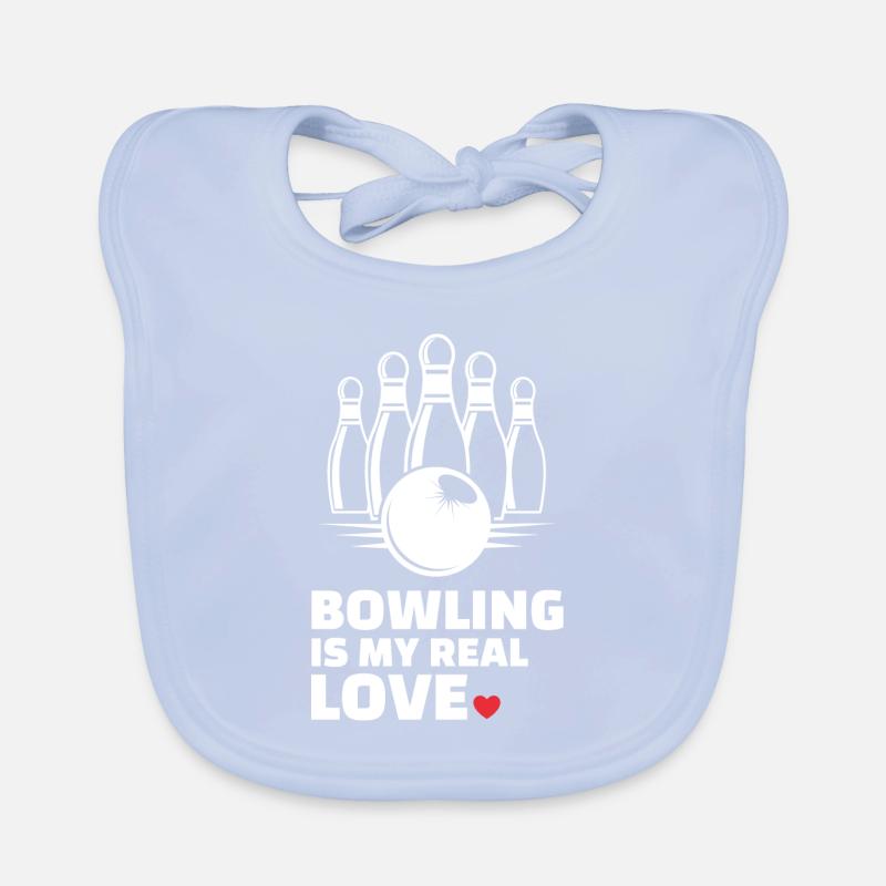 Ik hou van Bowling Stylish Bowling Silhouette Bio-slabbetje voor baby's