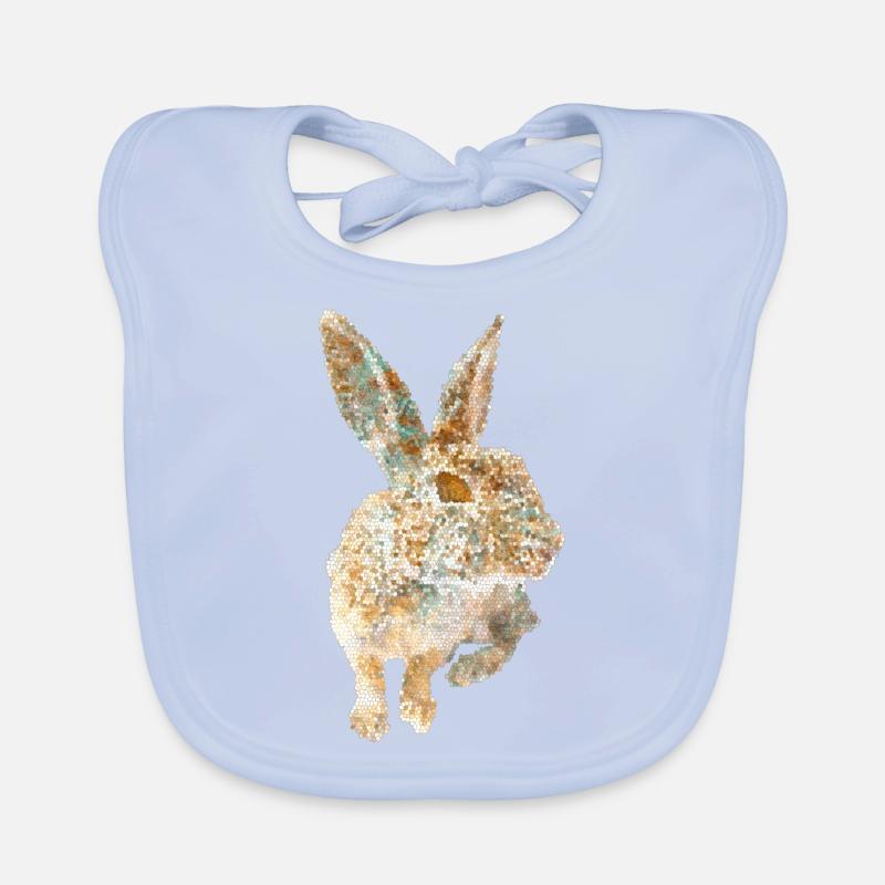 RABBIT MOSAIC gold copper Organic Baby Bibs
