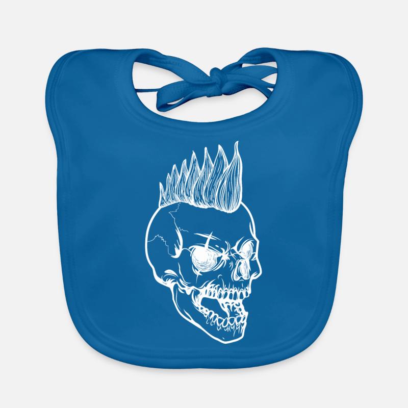 Skull weiss Baby Bio-Lätzchen