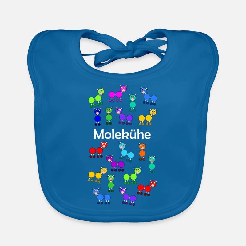 Molécules + vaches = molécules - Bavoir bio Bébé - bleu paon