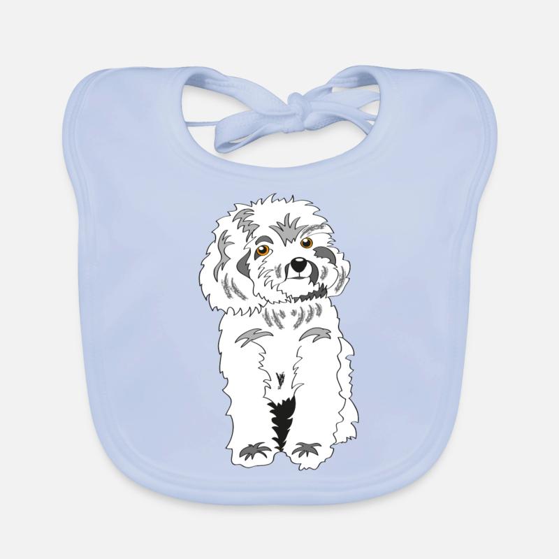 Caniche blanc Bavoir bio Bébé