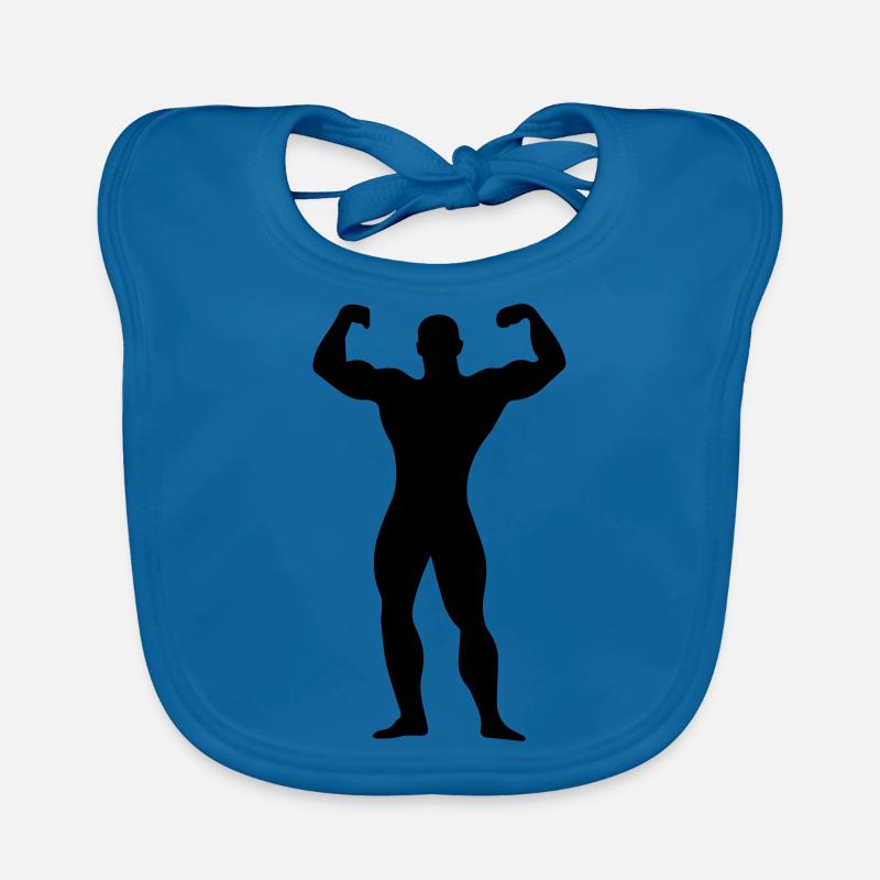 flexing man Baby Bio-Lätzchen