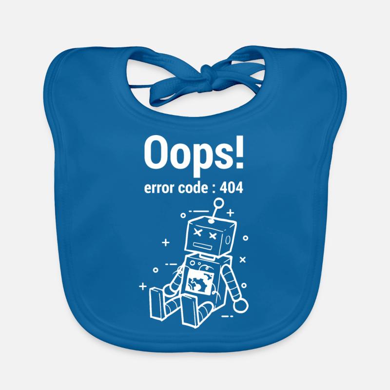 Graphique Oups Error 404 Bavoir bio Bébé
