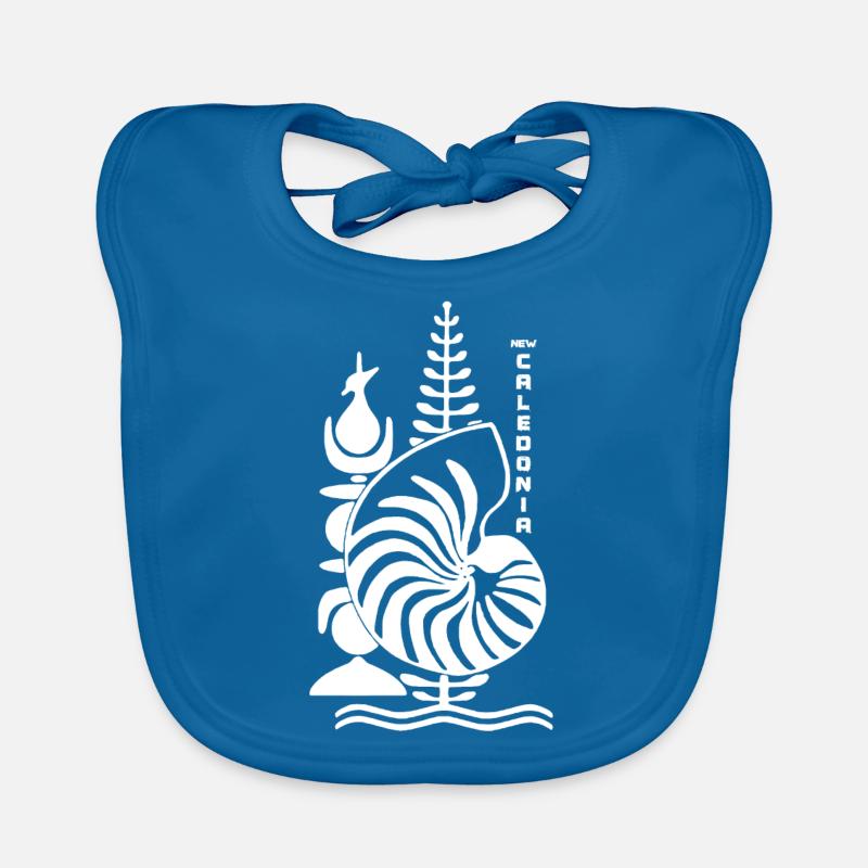 Nouvelle-Calédonie - Bavoir bio Bébé - bleu paon