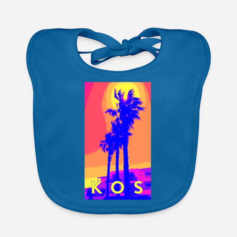 3 palm trees on Kos Organic Baby Bibs