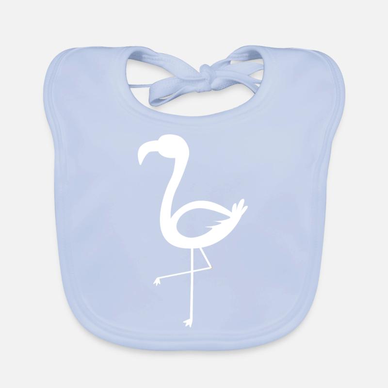 Flamingo simpel weiss Baby Bio-Lätzchen