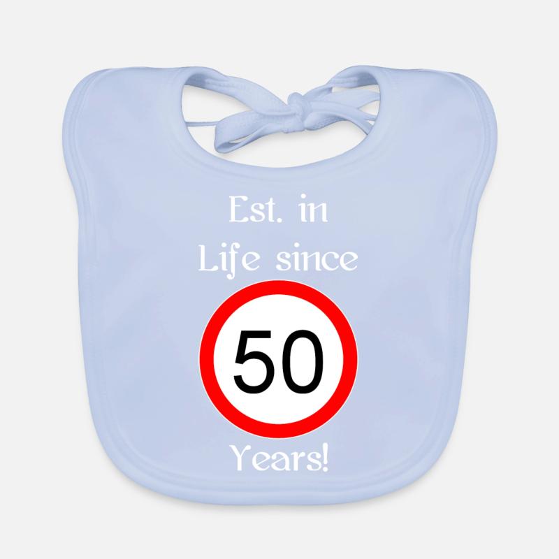 est i l 50 script white engl Baby Bio-Lätzchen