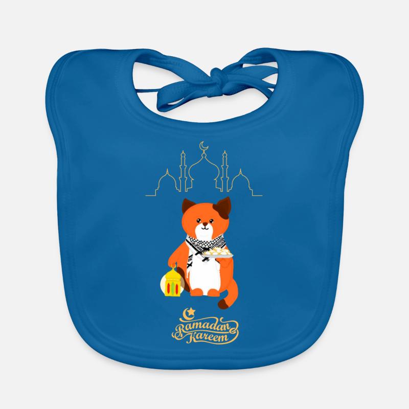 Ramadan Kareem Silhouette - Baby Bio-Lätzchen - Pfauenblau