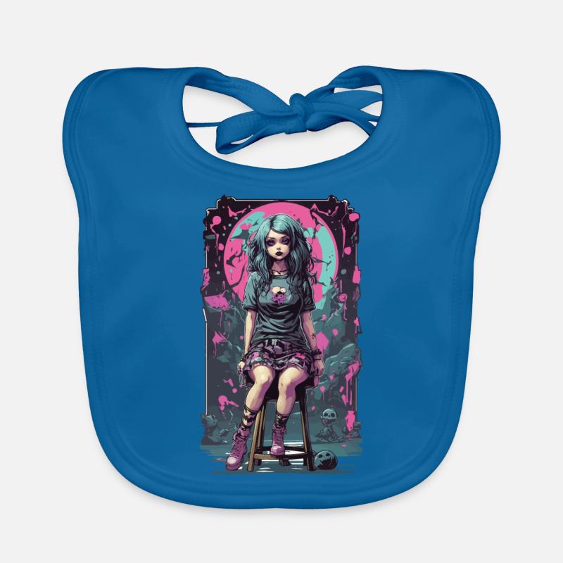 Gothic e-girl Anime Aesthetic Dark Magic Organic Baby Bibs