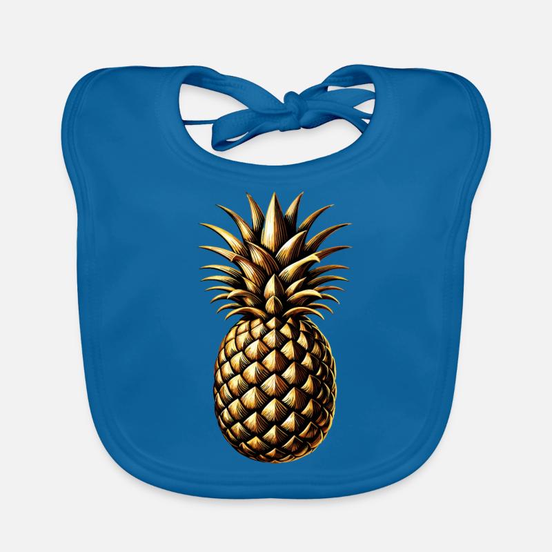 Golden Pineapple Gift Organic Baby Bibs