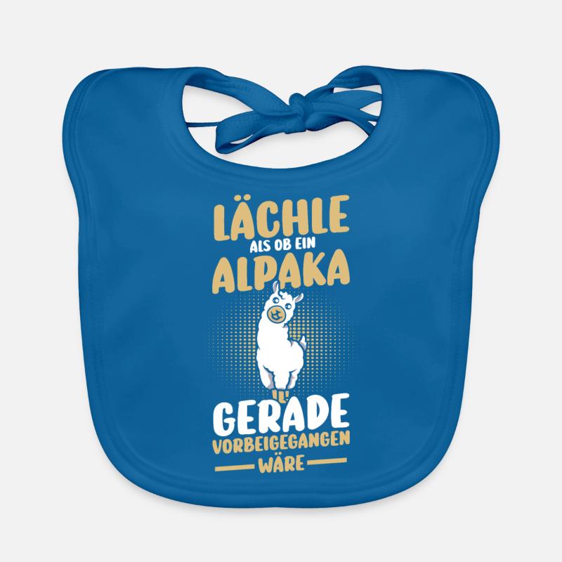 Alpaka - Baby Bio-Lätzchen - Pfauenblau