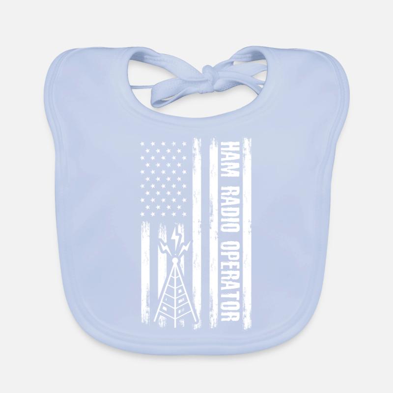 Patriotic Ham Radio Operator Morse Coding A Ham Organic Baby Bibs