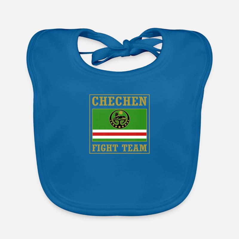 Équipe de lutte de Tchétchénie. Drapeau tchétchène - Bavoir bio Bébé - bleu paon