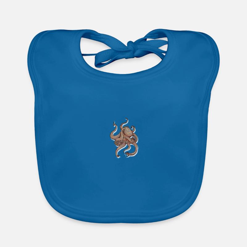 Octopus Octopoda Cuttlefish Squids Tentacle Gift Organic Baby Bibs